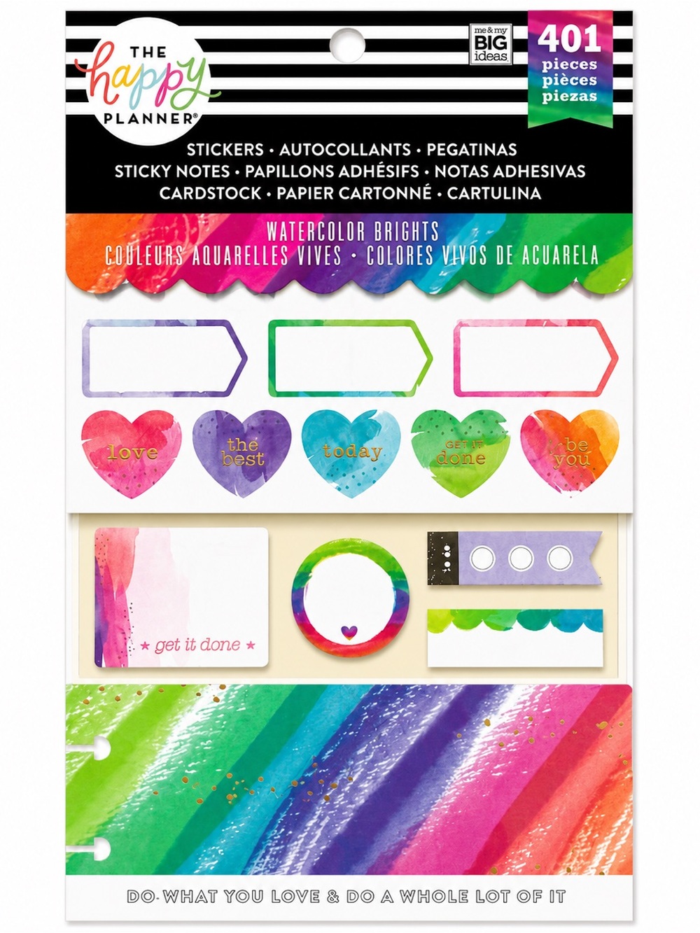 The Happy Planner Watercolor Brights 401 Piece Planner Accessory Kit
